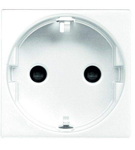 CABLEPELADO Base de enchufe Schuko Niessen Zenit | Base schuko con dispositivo seguridad y embornamiento a tornillo | 16 A 250V | N2288BL | 45x45 mm | 1 elemento | Acabado Blanco | Niessen Zenit