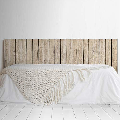 Megadecor Tête de lit décorative en PVC Impression Texture Bois avec Planches vieillies Verticales Imitation Acacia Clair (200 X 60)