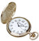 Eichmüller Savonnette Quartz Taschenuhr Messing aufklappbar mit Karabiner Kette