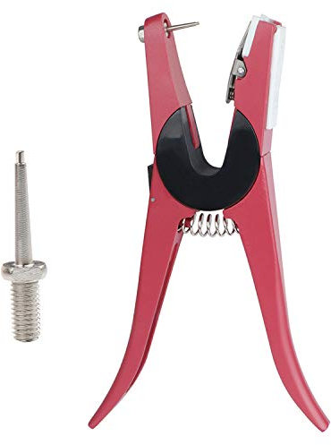 Fippy Pinze per Etichette per Animali Bestiame Animale Marchio Auricolare Pinza Applicatore per l'Installazione di Suini Bovini Pecore Orecchio Marchio Auricolare (Rosso)