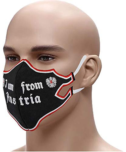 Designer Schutzmaske I AM from Austria Edel gestickter Mundschutz Gesichtsmaske 60° waschbar