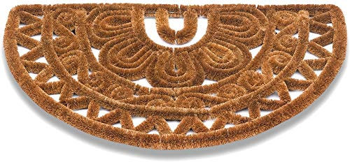 matches21 HOME & HOBBY Kokosmatte als innen und aussen-Bereich Fußmatte in 45 x 75 cm - Kokosfaser Bürstenmatte Natur halbrund als Bürsten-Fußabstreifer - Sauberlaufmatte für Haustür, Flur, Garten