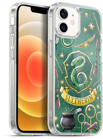 Head Case Designs Offizielle Harry Potter Slytherin Muster Deathly Hallows XIII Gelhülle [Militärischer Schutzgrad] Kompatibel Mit Apple iPhone 12 / iPhone 12 Pro Und Kompatibel Mit MagSafe