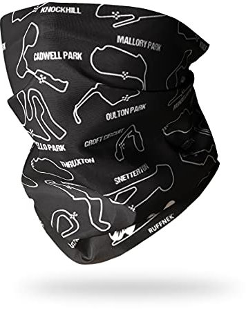 Ruffnek Motorcycle Circuits Motorbike Design - Biker Snood Bandana, Neck warmer/Neck Gaiter/Neck tube Multifunctional tube scarf - Biker Gift - One Size