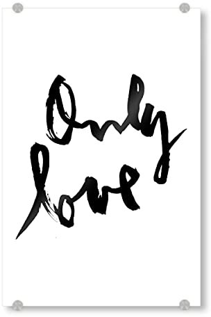 artboxONE Acrylglasbild 30x20 cm Typografie Only Love Bild hinter Acrylglas - Bild Liebe Freundschaft handlettering