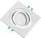 Tevea Premium Dimmbar Led Einbaustrahler Schwenkbar | IP44 5W 230V austauchbar Led Modul | Einbauleuchte auch fürs Bad (Silber Gebürstet Eckig - Warmweiss)