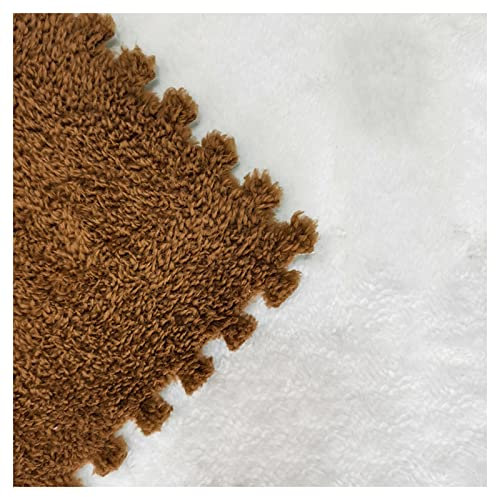 Plüsch-Puzzle-Schaumstoff-Bodenmatte, Weiche, Flauschige, Ineinandergreifende Schaumstofffliesen, Tatami-Teppiche, 30,5 X 30,5 cm Teppichquadrate Für Das Schlafzimmer Zu Hause,Kaffee,16 Pcs