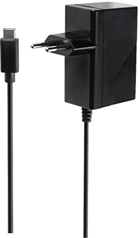 Konix Mythics Cargador de Red de 5 V con Cable de Tipo C para Las Consolas Nintendo Switch, Switch Lite y Switch OLED - Cable de 1,5 m - Negro