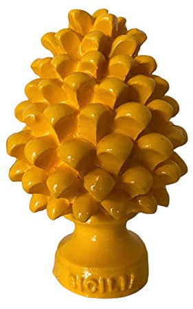 GMM Sculture Siciliane, Classica, Moderna, Decorativa, Ornamentale, Soprammobile Design Siciliano, Oggetto tipico, Bomboniera H 7cm (Giallo)