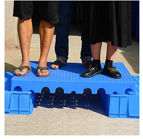 Rack De Stockage De Palette En Plastique, Articles De Stockage De Supermarché Peuvent Être Épissés Tapis Résistant À L'humidité Pour L'entrepôt De Cuisine De Supermarché ( Color : Blue , Size : 100x70