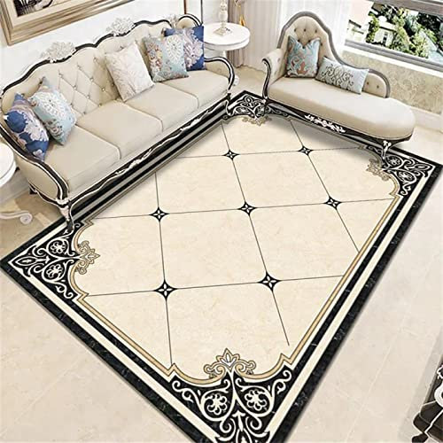 DJHWWD Auslegware Teppich Waschbar Wohnzimmer Schlafzimmer Couchtisch Nachttisch Helle Kaffeefarbe Teppich Petrol 50X80cm