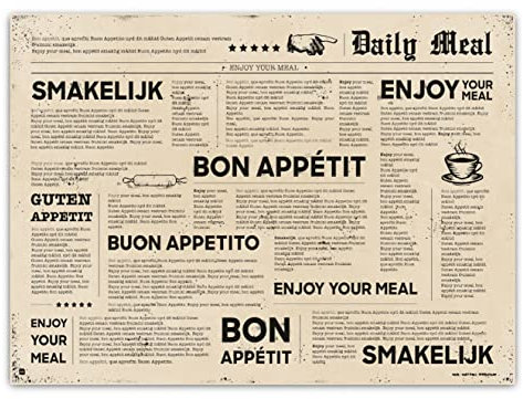Tischsets Papier 43x30cm 50 Stück - Einweg Platzsets DIN A3 Guten Appetit Zeitung - Vielseitige Platzdeckchen & Tischuntersetzer für Hochzeit, Geburtstag und Alltag - Beige
