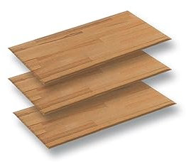 Schlafzimmer Massivholz 3 Einlegeböden Böden für Kleiderschrank Drehtürenschrank Schlafzimmerschrank Schrank Ablagefläche für 1 türigen Kleiderschrank in Wildeiche massiv, B/H/T: ca. 45/1,8/54 cm