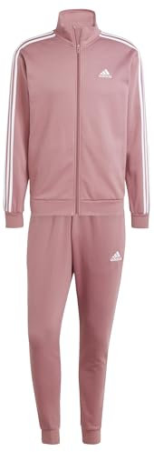 adidas Herren Basic 3-Stripes Fleece Track Suit, preloved crimson, L