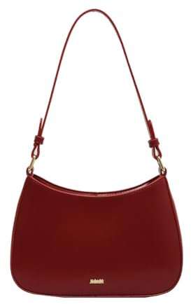Junerain Borsa a tracolla rossa for donna Borsa hobo a mezzaluna Y2K Borsa tote piccola Borsa a tracolla da donna in pelle vegana Borsa sottobraccio Y2K rossa retrò Borsa alla moda autunnale