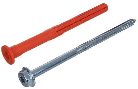 NAJDER Chevilles à Expansion avec Vis Tête Hexagonale SW13 / T40, Chevilles Murales, Galvanisés 10x100 mm (10 Pièces), Charge Lourde, pour Mur Plein, Béton Cellulaire