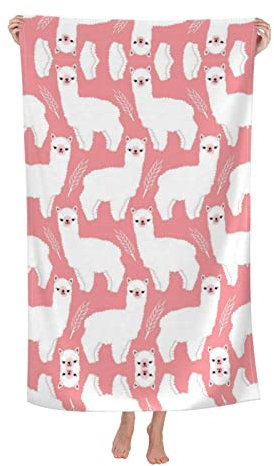 ObabO Alpaka-Llama, luxuriöses Badetuch, ultraweich und sehr saugfähig, dicke, große Badetücher, 80 x 130 cm