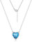 ALEXCRAFT Herz Halskette Damen Silber 925 mit Blau Zirkonia Silberkette Damen Herren Geschenke für Frauen Freundin Mama Mädchen