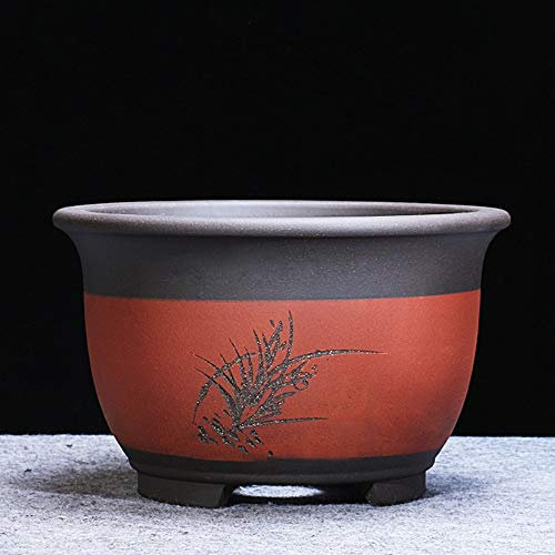 QXSJEDYCH Fioriera in ceramica, piccoli vasi per piante, classica grande, media e piccola, rotonda, in ceramica, adatta per fiori di longevità interni, ciclamino, orchidea bella (colore: