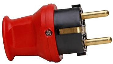 KOPP Schutzkontakt-Stecker 179712001 klein, mit Knickschutz, rot