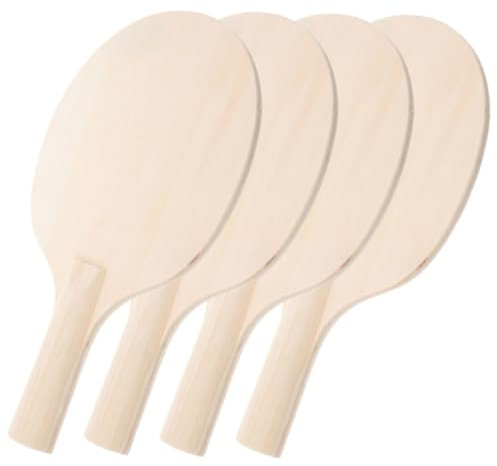 COHEALI 4 Stück Pong Schläger Kinder Basteln Rohlinge Tischtennisschläger Kinder Tischtennisschläger Tischtennisschläger Unvollendete Tischtennisschläger Basteln Schläger Schläger Kinder