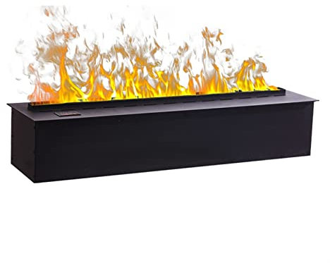 BGFYUSF Elektrischer Einbaukamin， 3D-Simulationsflamme， elektrischer Kamin， 3D-Kamine mit Bildschirmbedienfeld und Fernbedienung， 3 mm ultradünnes Tastenfeld，One Color-100cm