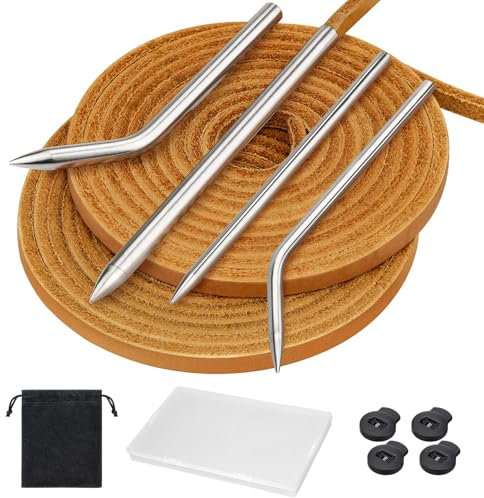 Mellbree Baseball-Handschuh-Reparatur-Set, Leder-Handschuh-Spitzenset mit 2 robusten Schnürsenkeln und 4 Schnürnadeln, mit tragbarer Aufbewahrungsbox und Nadeltasche