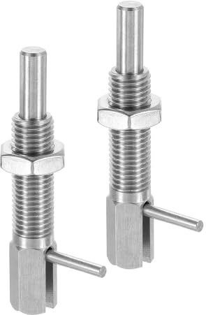 QUARKZMAN 2 perni allungabili per indicizzazione, M16, perno di serraggio a molla in acciaio inox con chiavistello a molla, perno di bloccaggio telescopico con dado per ingegneria navale