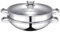 Baumalu, Wok vapor de 32 cm 2 en 1 de acero inoxidable, con asas remachadas, tapa de cristal, compatible con cocinas de gas, inducción y eléctricas, ideal para freír y cocinar al vapor