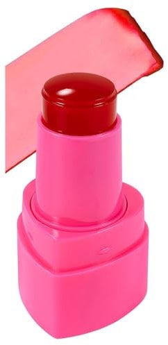 Lip and Cheek Tint Cream Blush, Long Lasting Milk Jelly Blush, Cooling Water Jelly Tint Heart Blush for Mature Skin, Jelly Tint Stick Sheer Lip Jelly