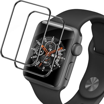 Carantee Schutzfolie für Panzerglas für Apple Watch Series 4/5/6/SE (44mm) Schutzglas, Kratzfest Displayfolie, 3D Full Cover Ultradünn, Blasenfreie, 2 Stück Ultra-klar iWatch 44mm Displayschutzfolie