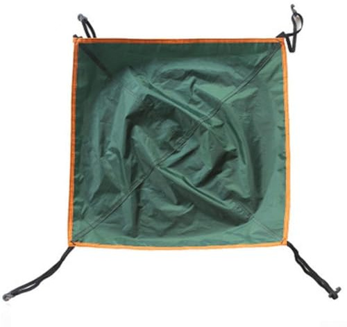 Filteilect Cubierta de techo impermeable para tienda de campaña, 56 x 56 cm, tela recubierta de plata 210T con correas elásticas, compatible con tiendas de campaña de 3 a 4 personas, color verde