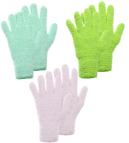 3 Paare Mikrofaser Staubhandschuh, Wiederverwendbare Handschuhe | Auto Reinigungshandschuhe, Putzhandschuhe, für Küchen, Jalousien, Lampen, Schwer Zugängliche Ecken