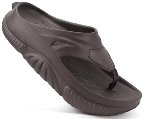 COFACE Men Orthopedic Footbed Flip Flops Fabric Toe Post Beach Sandals Size 6-14