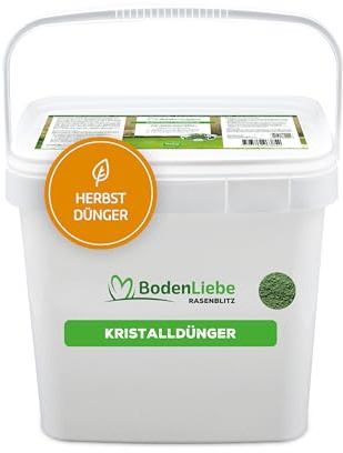 BodenLiebe RASENBLITZ Herbstdünger Satter Rasen jetzt & im Winter - Kristalldünger 10 kg 100-250 m2, ausgewogene Nährstoffmischung, löst sich restlos, ideale Herbstdüngung für widerstandsfähigen Rasen