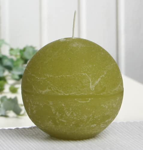 CandleCorner Rustik-Kerzen, Pistaziengrün, 8 cm Ø, Unparfümiert, 23 Std Brenndauer