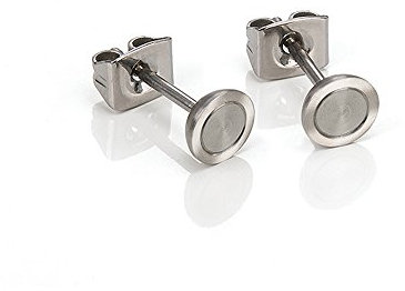 Boccia Ohrstecker Titan gebürstet & poliert 0541-01, silber, Ohrstecker