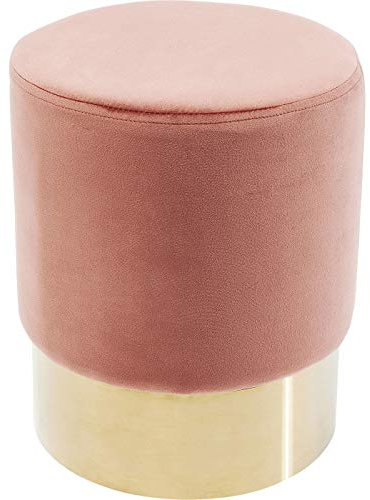 Kare Design Polsterhocker Cherry Brass, moderner Design Hocker mit Samtbezug, 35 cm, Rosegold, Fußhocker, rose Samt, (H/B/T) 42x35x35 cm