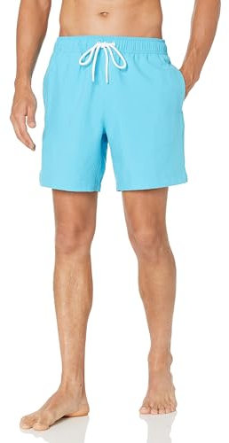 Amazon Essentials Short de Bain de 18cm avec Doublure en Maille, Poches, Fermeture à Cordon Homme, Bleu des Mers du Sud, XL