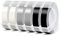 Kompatibel mit Dymo Omega Prägeband 9mm für Dymo Junior Omega Prägegerät, als Kompatibel mit Dymo Omega Junior Etikettenband, für 3D Embossing Vinyl-Prägeetiketten, Weiß auf schwarz/silber/transparent