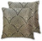 Cushion Covers Pack of 2 Cushion Covers Throw Pillow Cases Shells for Couch Sofa Home Decor Golden Art Deco Pattern 45cm x 45cm