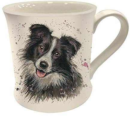Bree Merryn Carson The Border Collie Fine Art China Mug, Gold Silver, JNS_474441