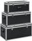 vidaXL 3x Alukoffer Werkzeugkiste Transportbox Sortimentskoffer Alukiste Transportkiste Alubox Werkzeugkoffer Universalkoffer Schwarz Aluminium