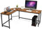COSTWAY Escritorio de Esquina Gaming, Mesa de Ordenador en Forma de L, Estación de Trabajo con Soporte para Hogar Oficina, 168 x 125 x 74 cm(Marrón)
