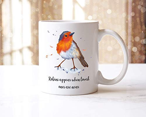 Robins appear when loved ones are near Mug Gift Present Double Sided
