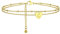 PROSTEEL Femme Bracelet de Cheville Plaqué Or Pendentif Coeur Initiale Lettre C Double Chaîne Réglable 22+5cm