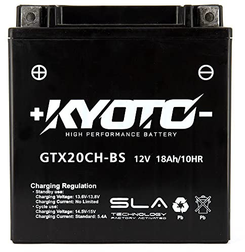 Batterie moto Kyoto SLA GTX20XH-BS (YTX20CH-BS) AGM - Sans entretien - 12 V 18 Ah - Dimensions: 150 x 87 x 161 mm compatible avec SUZUKI Suzuki M1800R Intruder 1800 2012