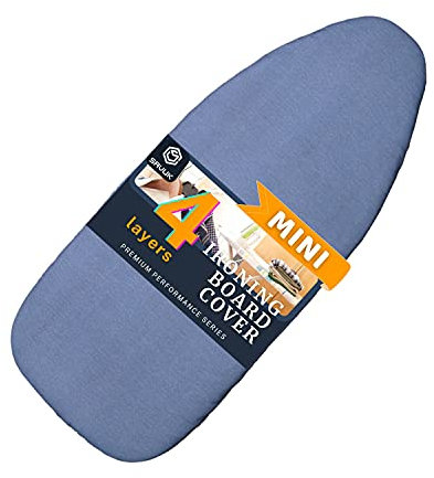 12.5 X 32 inch Smart Table top Ironing Board Cover and Pad with Standard Size, Fits Small, Mini Board, Easy Placement, Extra Thick Padding, Elastic Cord, Heat Resistance (12.5 X 30, Blue)