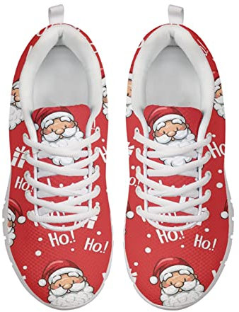 Showudesigns Weihnachtssneaker Turnschuhe Walkingschuhe Frauen Straßenlaufschuhe Schnürhalbschuhe Leichte Leisetreter Sneaker Weihnachten Christmas 42 Rot
