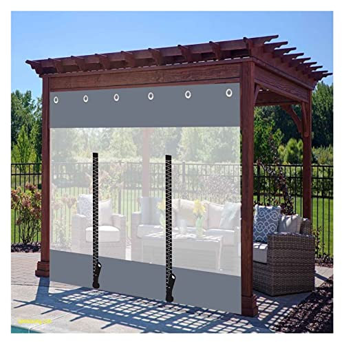 WBBML Waterproof Side Panels Easy to Install Outdoor Patio Curtains with Zipper PVC Plastic Partition Screen, for Gazebo, Porch, Pergola (Color : Clear Gray, Size : 8.5x3m)